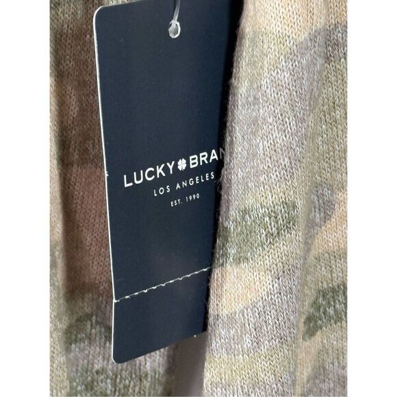 B28 - Lucky brand long sleeve camo crewneck top size medium NWT - Picture 7 of 9
